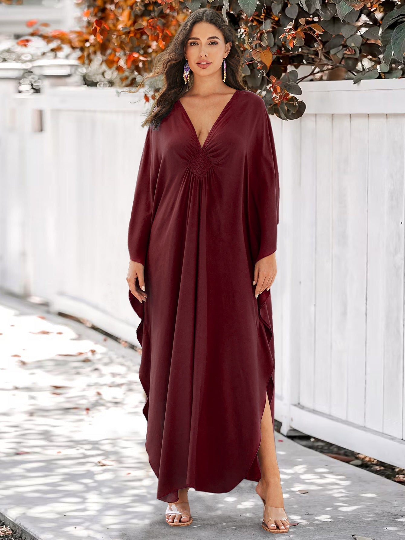 Vacation Loose Maxi Dress Beach Jacket Jumpsuit Robe Bikini outside Bella Mia